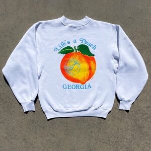 Life’s A Peach Georgia Vtg 1991 Hanes Crewneck Sweatshirt Women’s (M fits S)
